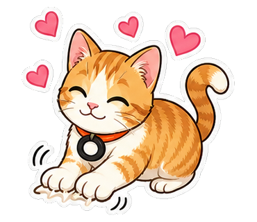猫のスタンプ（ハート）
